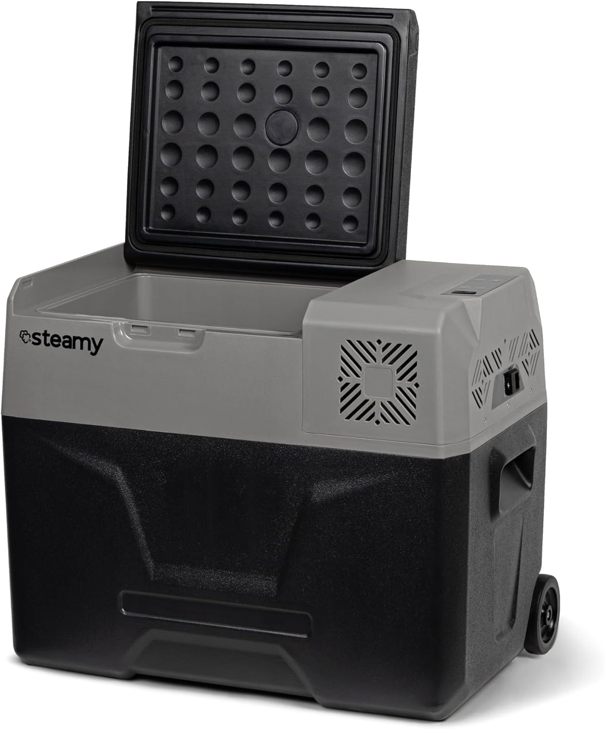 Steamy-E Single Zone 40 Roller, Elektrische Compressor Koelbox met Wielen, 39 Liter, Zwart, 12V/230V, voor vriezen en koelen van -20 tot +20, ideaal voor op de camping