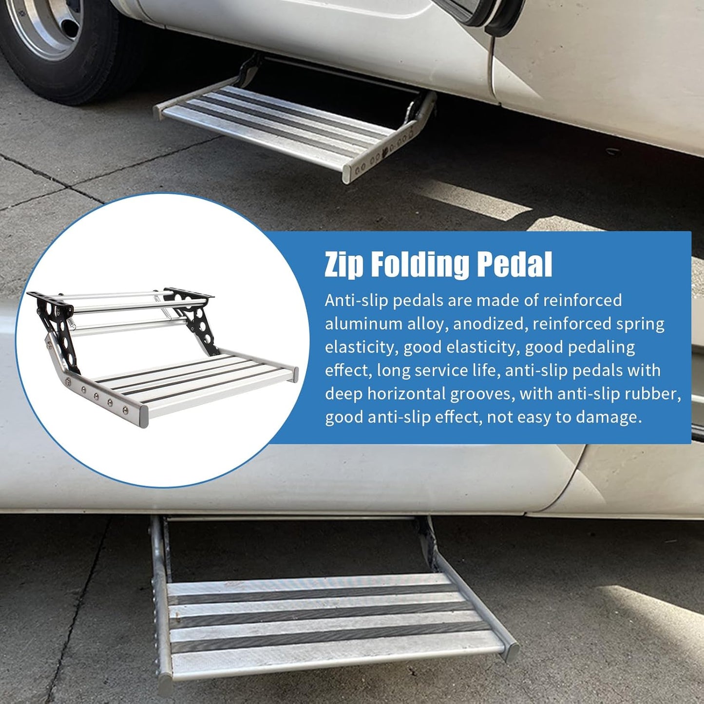 Aluminium uittrekbare inklapbare ladder trede voor camper