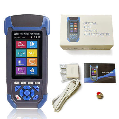 OTDR-Meetapparaat Vezel Optisch Kabel 9-in-1 Multifunctioneel 1310/1550nm 24/22dB 60KM Tijddomein Reflectometer VFL OPM OLS