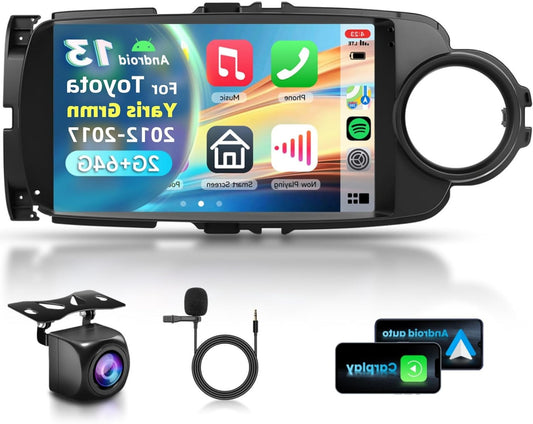 Android Autoradio – Multimedia Systeem – Navigatie Radio – Touchscreen Headunit – Toyota Yaris 2012-2017 – 9 Inch HD Scherm – Draadloze CarPlay & Android Auto
