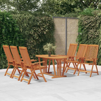 vidaXL Garden chairs 6 pcs collapsible solid eucalyptus wood