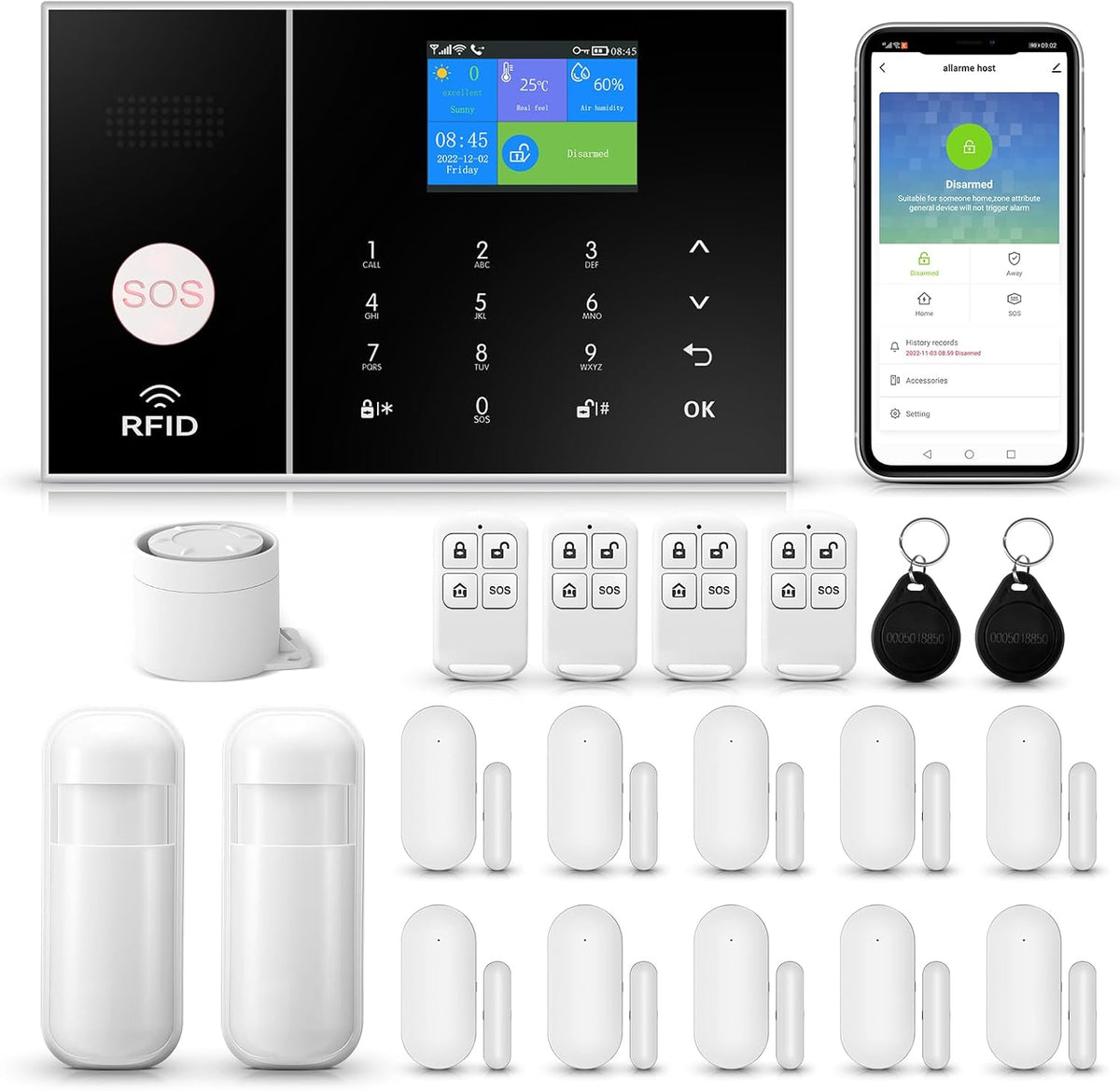 home 4G Smart Security Alarm Kit, Draadloos WiFi Alarmsysteem
