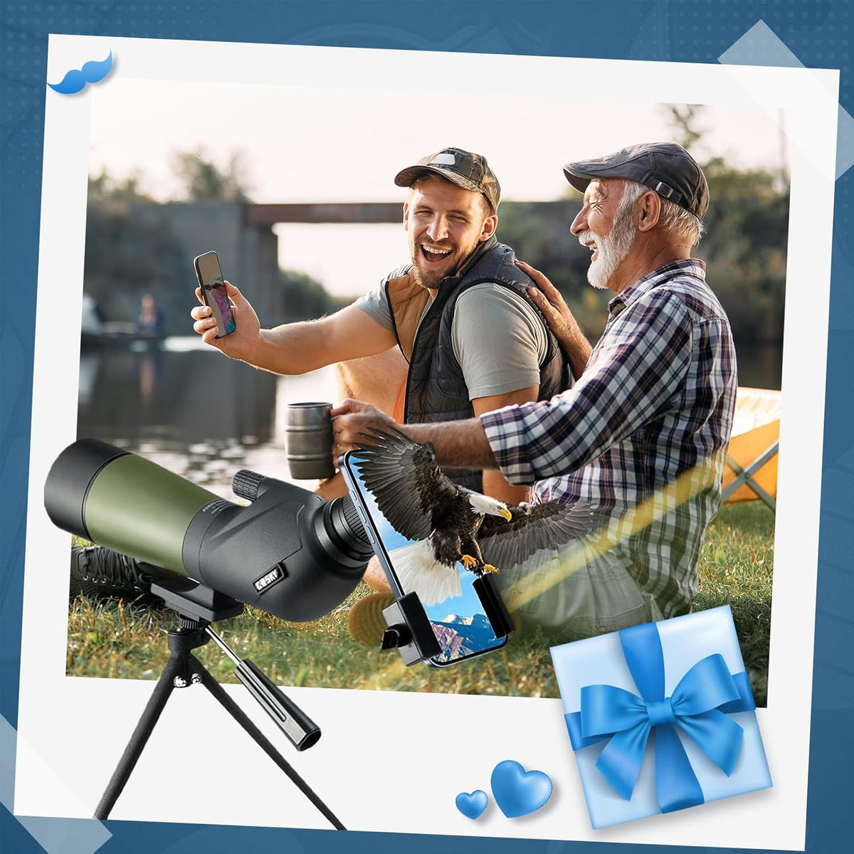 Gosky 20-60x60 HD spotting scope met statief, draagtas en scope telefoonadapter - BAK4 Telescoop voor doelschieten jacht vogels spotten wildlife landschap