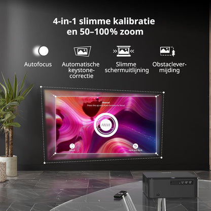 WEWATCH WP01 Smart Projector Full HD 1080P [Netflix & Dolby Audio] 700 lumen ISO met wifi/Bluetooth, automatische keystone-correctie en autofocus, thuisbioscoopprojector voor buiten