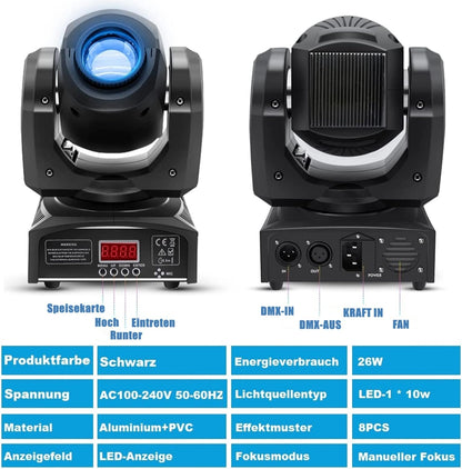 HOLDLAMP Moving Head Lampen LED Podium Verlichting Podium licht RGBW DMX512 met Beugel Spotlight 8 patronen voor Bar DJ KTV Disco Verjaarda Gsfeestje Halloween Kerst - 2PCS