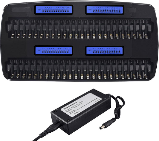 Acculader AA AAA 48 Slot – Batterijlader – Accuoplader – Oplader – Universele Batterijlader – Intelligente Laadcontrole – LCD-Display Met 48 Onafhankelijke Laadposities