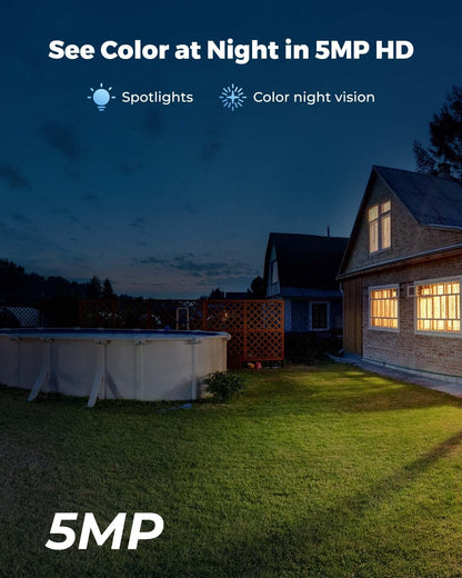 Beveiligingscamera - WiFi-beveiligingscamera - Camerabewaking - Draadloos - voor Buiten - 2.4-5GHz WiFi - CCTV - IP-camera - met Persoon - Voertuigdetectie - IP66 - Nachtvisie - met Bewegingsdetectie - Micro-SD Kaartsleuf - Timelapse - Zwart