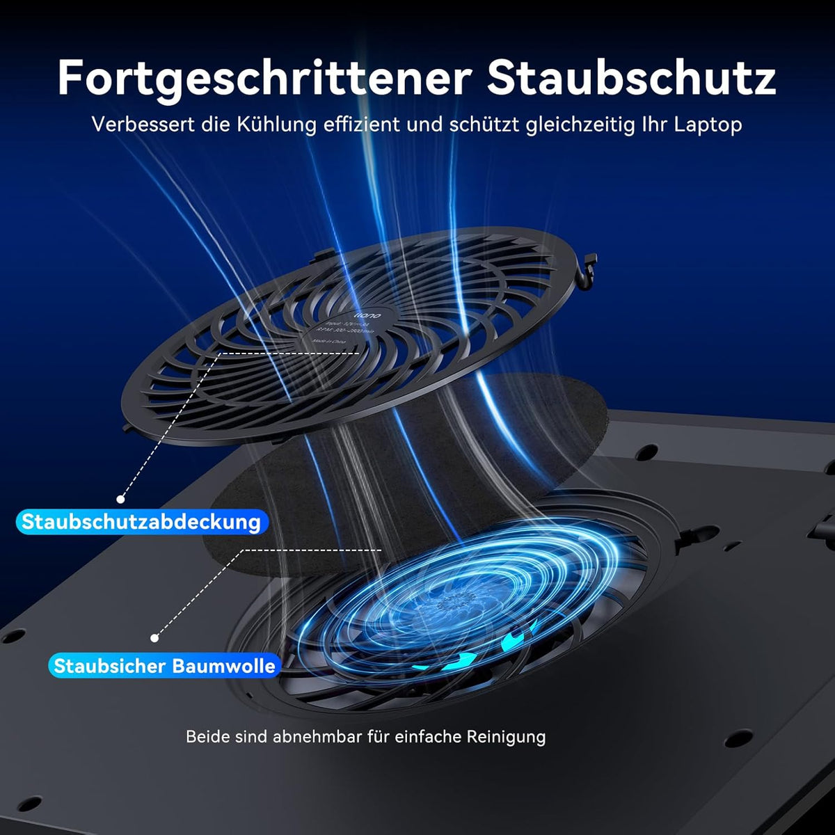 Laptop Koeler – Laptop Cooler – Laptop Koelpads – Notebook Koeler – Cooling Pad – 14 cm Ventilator – Touchbediening met LED-Display – 3 USB-Poorten – Verstelbare Hoogte – Geschikt voor 15-19 Inch Laptops