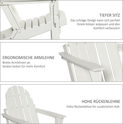 Adirondack Tuinstoel – Buitenstoel – Balkonstoel – Lounge Stoel – Klapstoel – Weerbestendig HDPE Materiaal – Inklapbaar & Draagbaar - QUORE