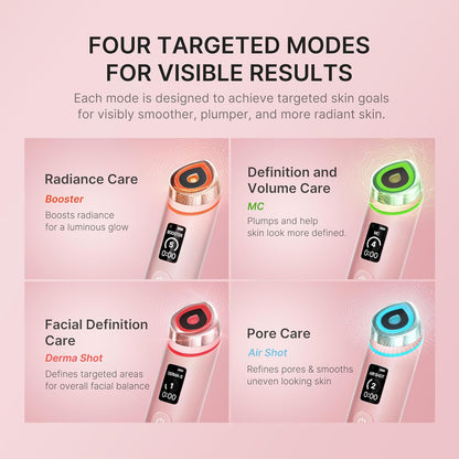 Gezichtsverzorgingsapparaat – Gezichtsmassageapparaat – Huidverzorgingsapparaat – Beauty Apparaat – Massageapparaat – Roze – 6-in-1 systeem – Booster, Air Shot, LED en Pore Care