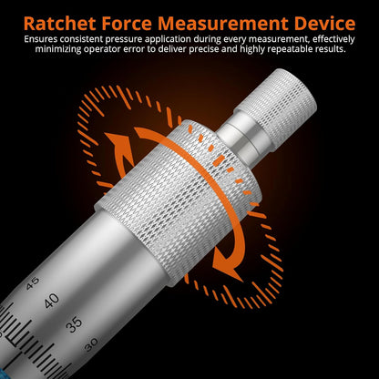 Proster Micrometer voor buiten, 0-150 mm, 6 stuks, mechanische buitenmicrometer, 0,01 mm, met stoprail, chroom satijn en laserschaal, professionele set met kalibratiebeugels en werkplaatsbox