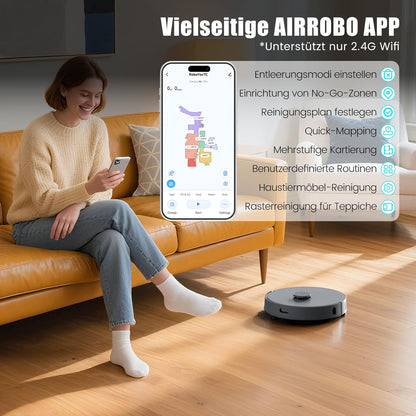 Robotstofzuiger – Robotstofzuiger met Afzuigstation – Automatische Stofzuiger – Dweilrobot – Smart Cleaning Robot – 5500 Pa Zuigkracht – LiDAR Navigatie met 240 Min Looptijd