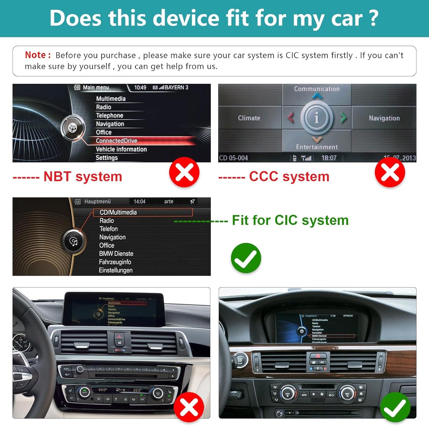 Autoradio – Touchscreen – Multimedia Systeem – Navigatiesysteem – MirrorLink – Geschikt Voor 2010-2012 CIC-Systeem – 8,8 Inch HD-Touchscreen – Draadloze CarPlay En Android Auto