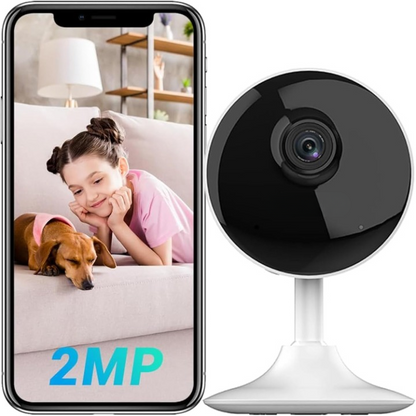 Beveiligingscamera Binnen - WiFi-bewakingscamera - Set van 2 - Draadloos Babycamera - met APP - 1080P wifi-camera  - voor Thuis - 12m Nachtzicht - Bewegingsdetectie - Alarm - Tweewegaudio - 130° Kijkhoek - Wit