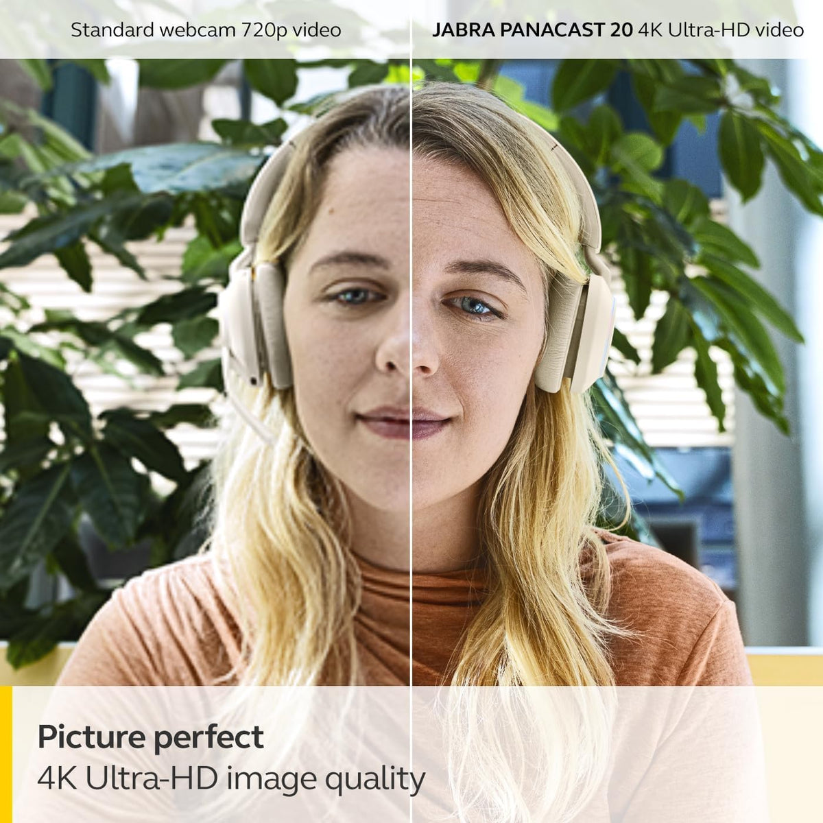 Jabra PanaCast 20 4K video conferencing camera - flexibele plug-and-play webcam, persoonlijke video-oplossing met AI-gebaseerde 4K Ultra HD, intelligente belichting en zoom