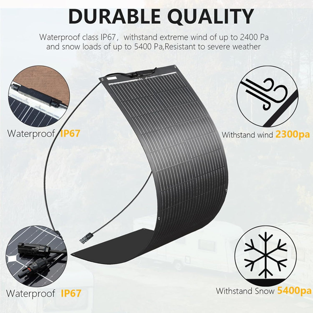XINPUGUANG 100W 12V Flexibele Zonnepaneel Kit Systeem 18V Fotovoltaïsche Monokristallijne Module 10A Solar Regulator voor Caravan Home Dak Auto Camper Power Charger (100 w)