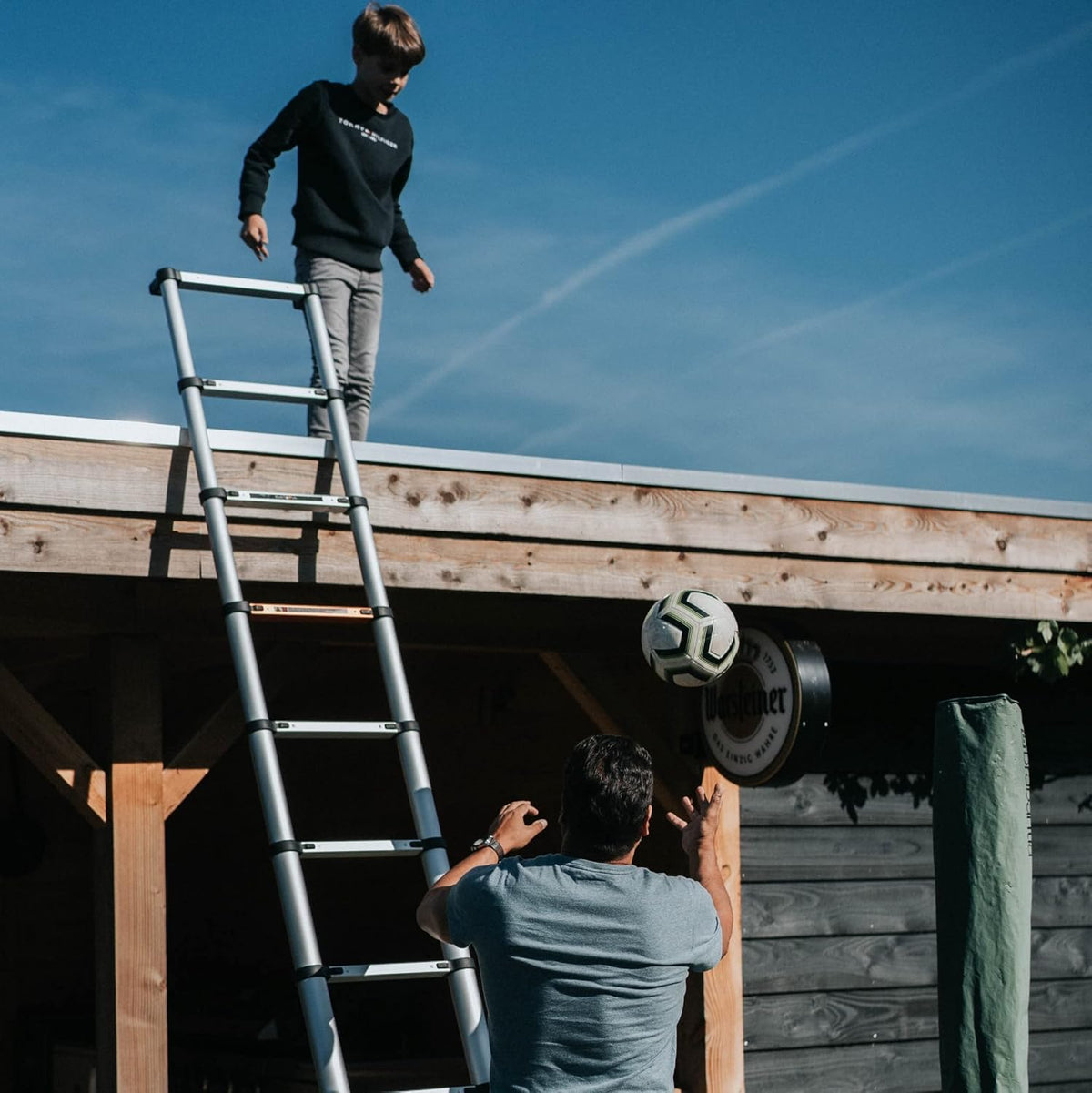 Batavia 7063088 aluminium telescopische ladder, werkhoogte (max. 4,6 m 3-kleurig 15,3 kg.