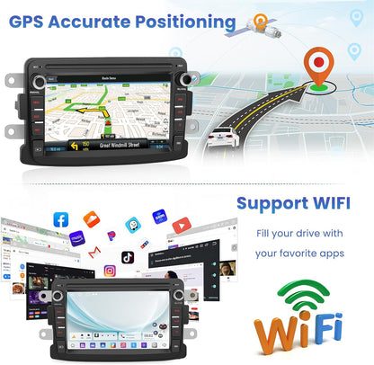 Autoradio – 2-DIN Radio – Multimedia Systeem – Navigatiesysteem – Touchscreen Radio – 9 Inch HD-Touchscreen – Draadloos CarPlay & Android Auto