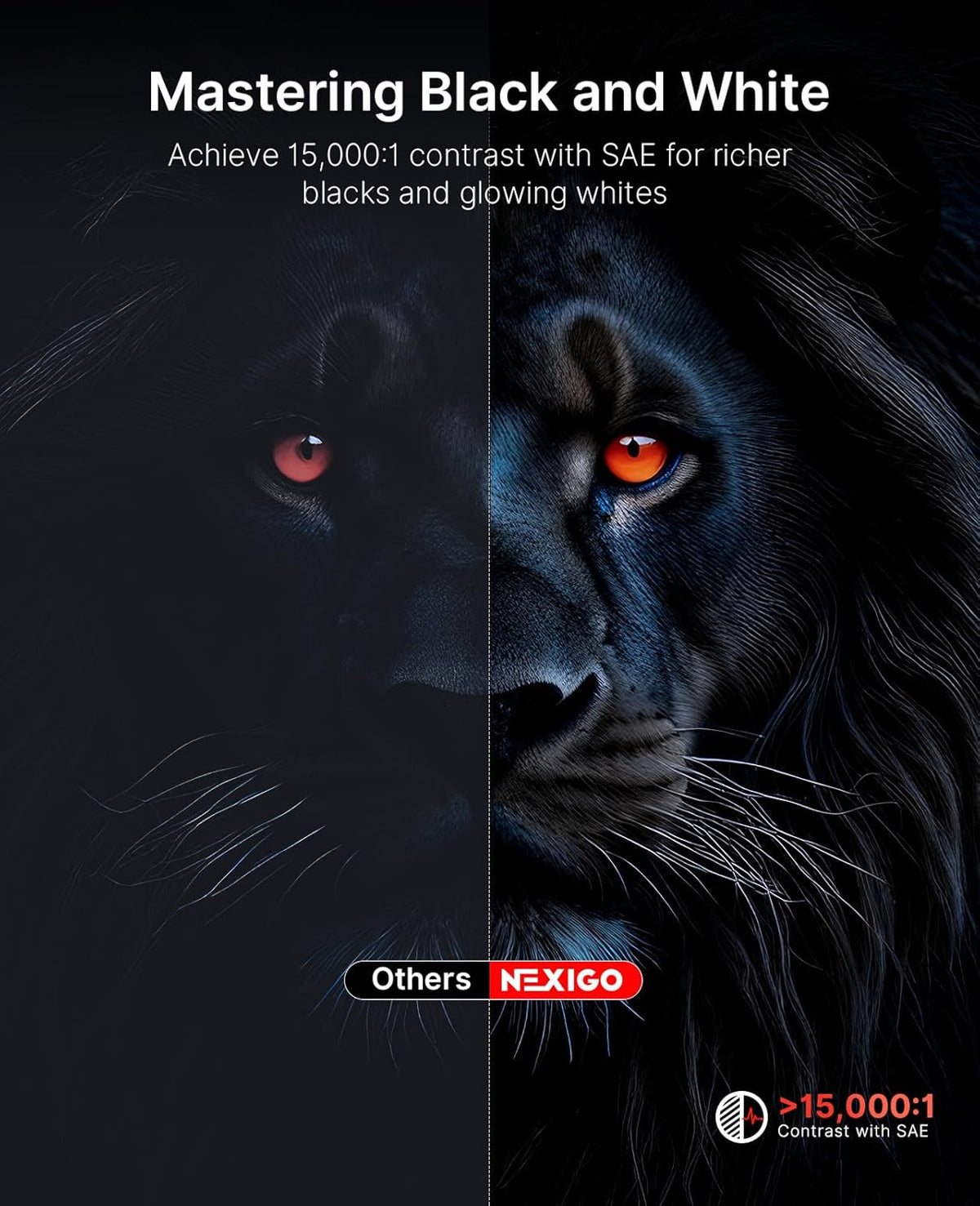 NexiGo Nova Mini, Draagbare Laserprojector, Google TV met Netflix, 1080p FHD, 1200 Lumen, 15000:1 Contrast met SAE, 3D, Automatische Setup, 150" Beeldscherm, 8W Dolby Audio