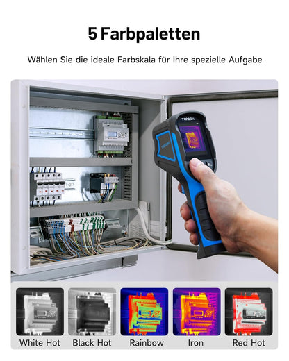 TOPDON TC004 Mini-warmtebeeldcamera, 240 x 240 IR-resolutie, handheld thermische camera, 15 uur batterijduur, 25 Hz beeldherhalingssnelheid, -20 °C tot 450 °C temperatuurbereik,