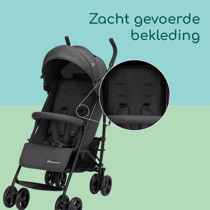 Bebeconfort Dusk, Baby Kinderwagen, 0-4j (0 – 22 kg), Wandelwagen Vanaf Geboorte, Lichtgewicht (7,9 kg) Compacte Kinderwagen, Zacht Gevoerd, Compact Opvouwen, Boodschappenmand, Mineral Graphite