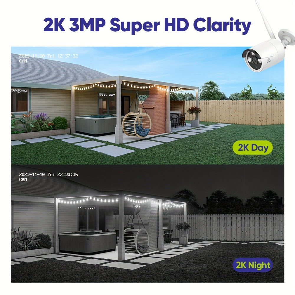 Beveiligingscamera Systeem – Bewakingscamera – CCTV Camera – Security Camera – Wifi Camera Set – Draadloos 3MP – 10-Kanaals NVR 5MP – Nachtzicht 30m – 2-Weg Audio – 1TB Opslag – Menselijke Detectie