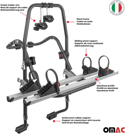 Menabo 000063400000 Stand Up Back Bike Paths, Steel with Aluminium 2 Contributions - QUORE