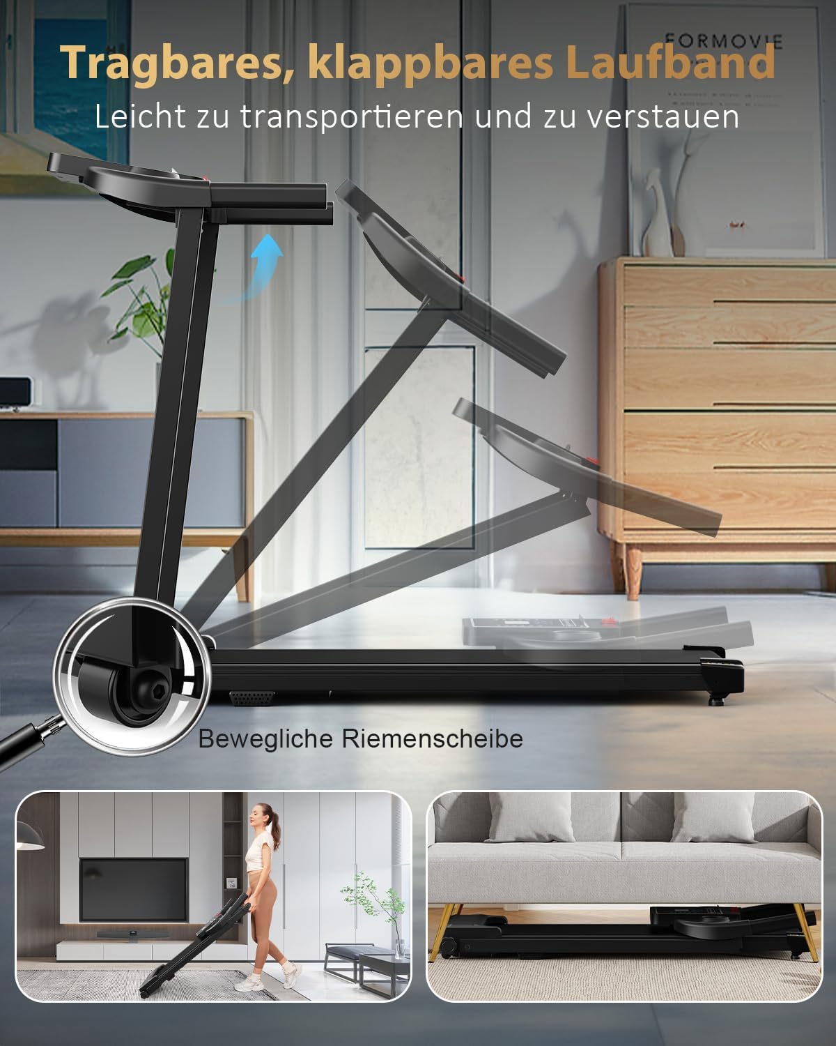 Elektrische Loopband – Ruimtebesparend – Inklapbaar – Wandelpad – Treadmill – 3,5 Inch LCD-Display – Stil Tot 10 Km/u