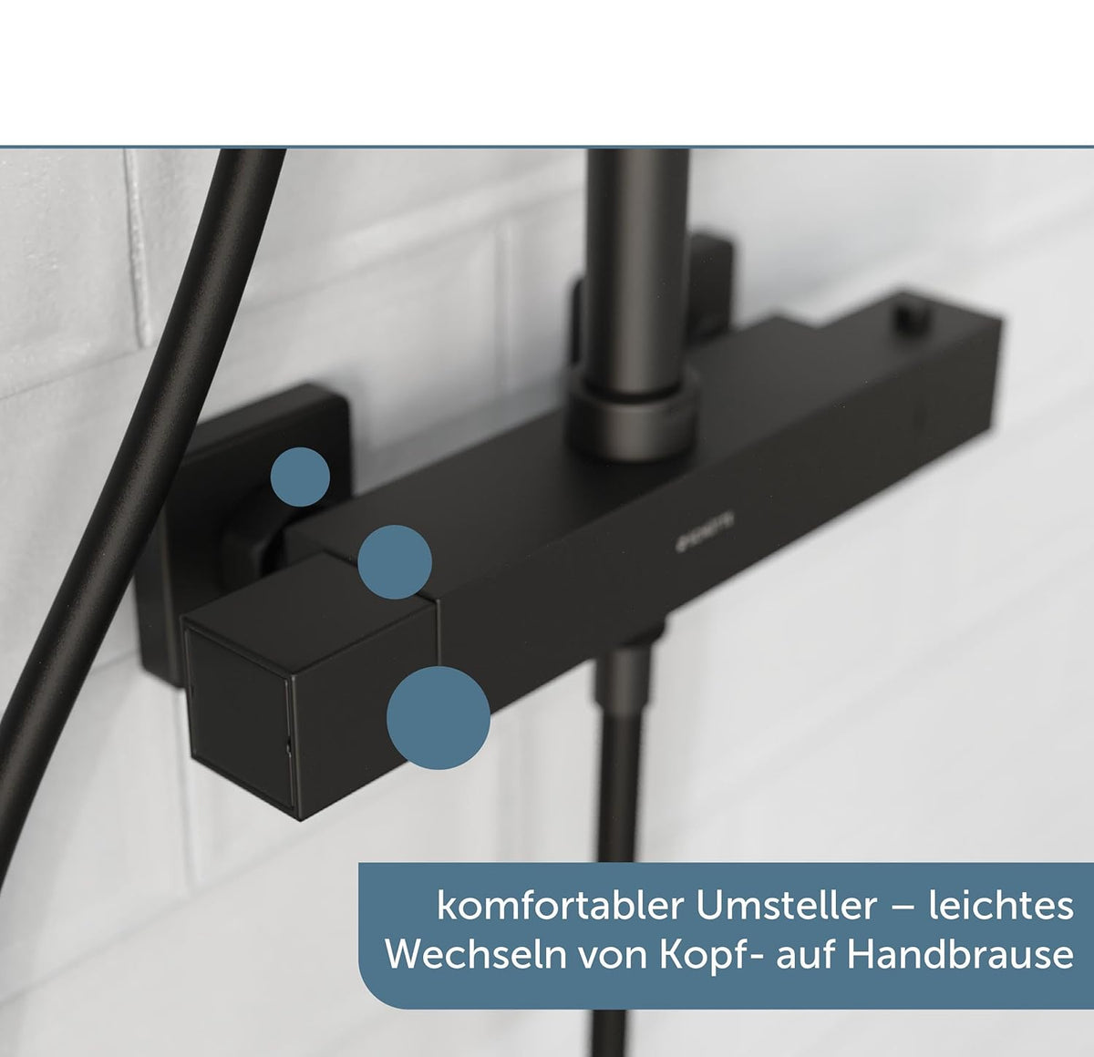 Doucheset – Douche Systeem – Regendouche – Handdouche – Douchekop – Thermostaatkraan – Grote Regendouche 32x20 cm – In Hoogte Verstelbare Handdouche