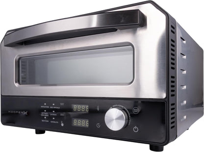 Pizzaoven 43 x 48 x 27 cm, behuizing van roestvrij staal, 6 gaarinstellingen tot 400 °C, 1700 W, Kooper X