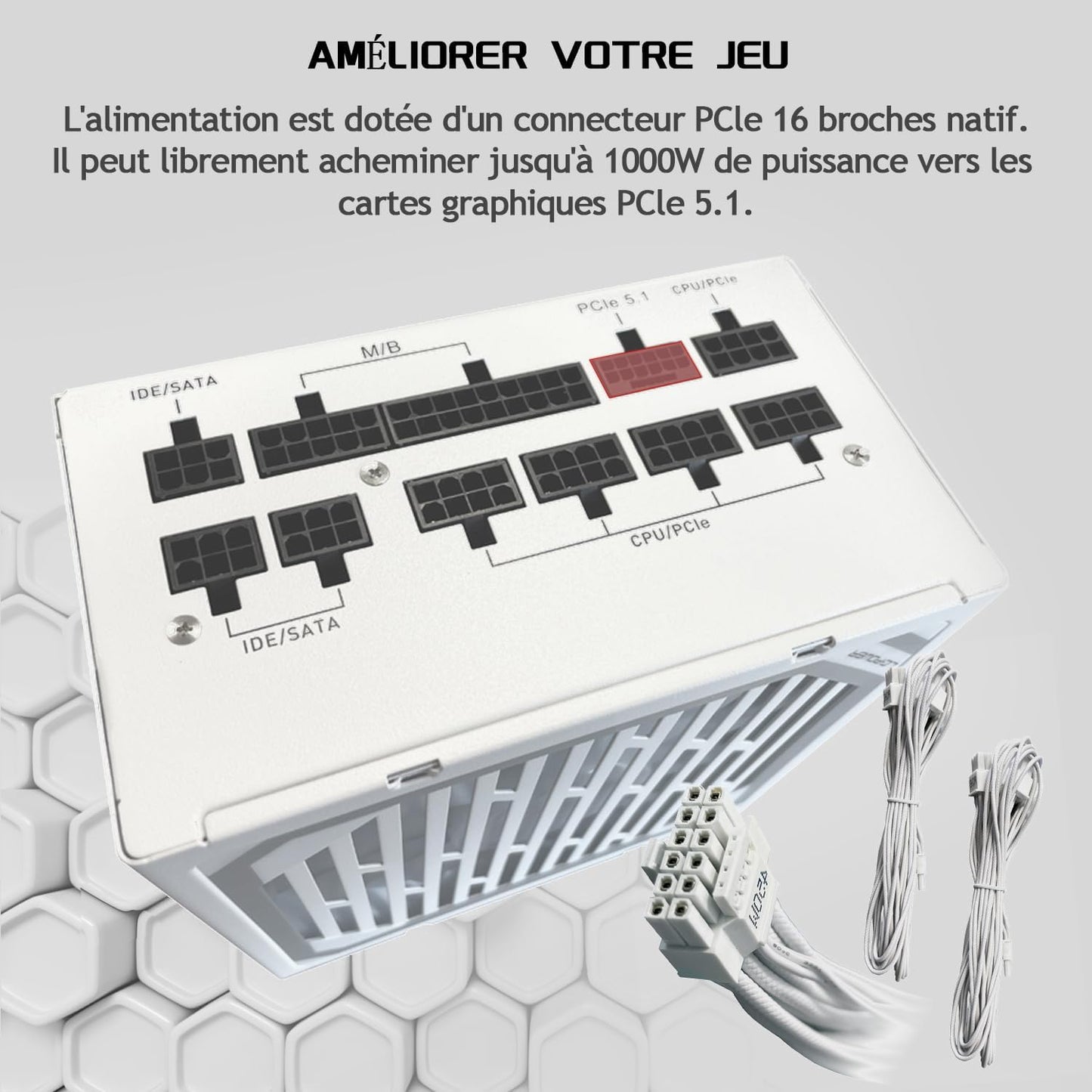 LC-POWER LC1000MW V3.1-1000W, 80 Plus, goud, volledig modulaire ATX-voeding voor hoge prestaties en stabiliteit in uw systeem - efficiënt, flexibel en krachtig