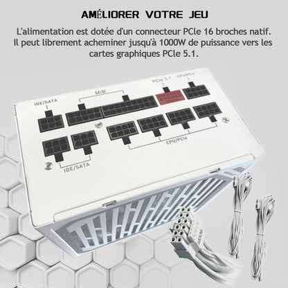 LC-POWER LC1000MW V3.1-1000W, 80 Plus, goud, volledig modulaire ATX-voeding voor hoge prestaties en stabiliteit in uw systeem - efficiënt, flexibel en krachtig