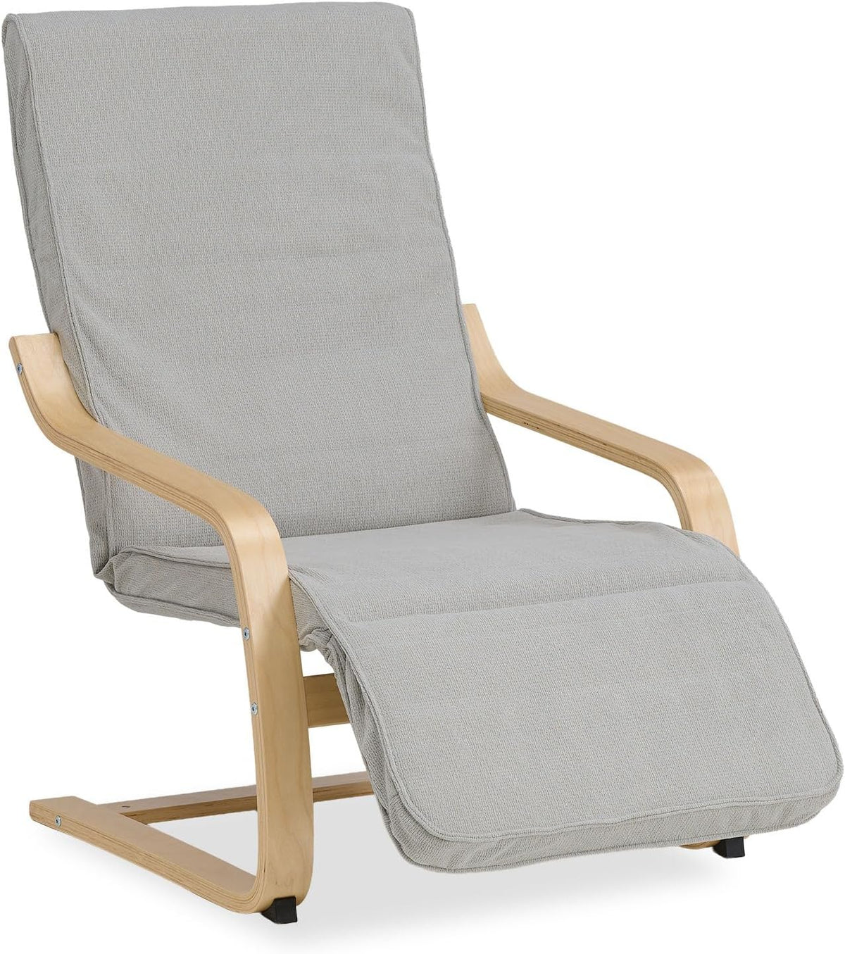 Relaxfauteuil – Relaxstoel – Schommelstoel – Zitstoel – Lounge Chair – Verstelbare Voetensteun – Lichtgrijze Corduroy Bekleding