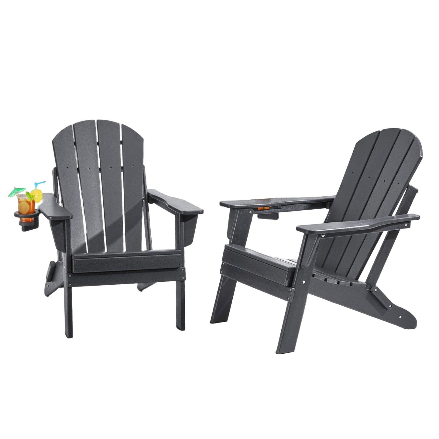 Tuinstoel – Tuinstoelen – Outdoor Stoel – Klapstoel – Adirondack Stoel – Inklapbaar – Weerbestendig HDPE kunststof – Brede Comfortabele Zit - Grijs