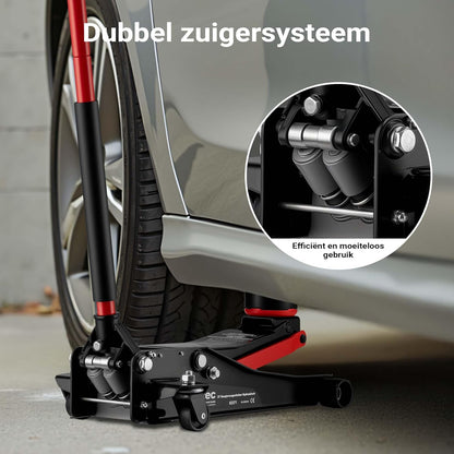 XPOtool autokrik 3 ton manoeuvreerkrik hydraulische krik hoogte 85-500 mm met dubbele zuiger