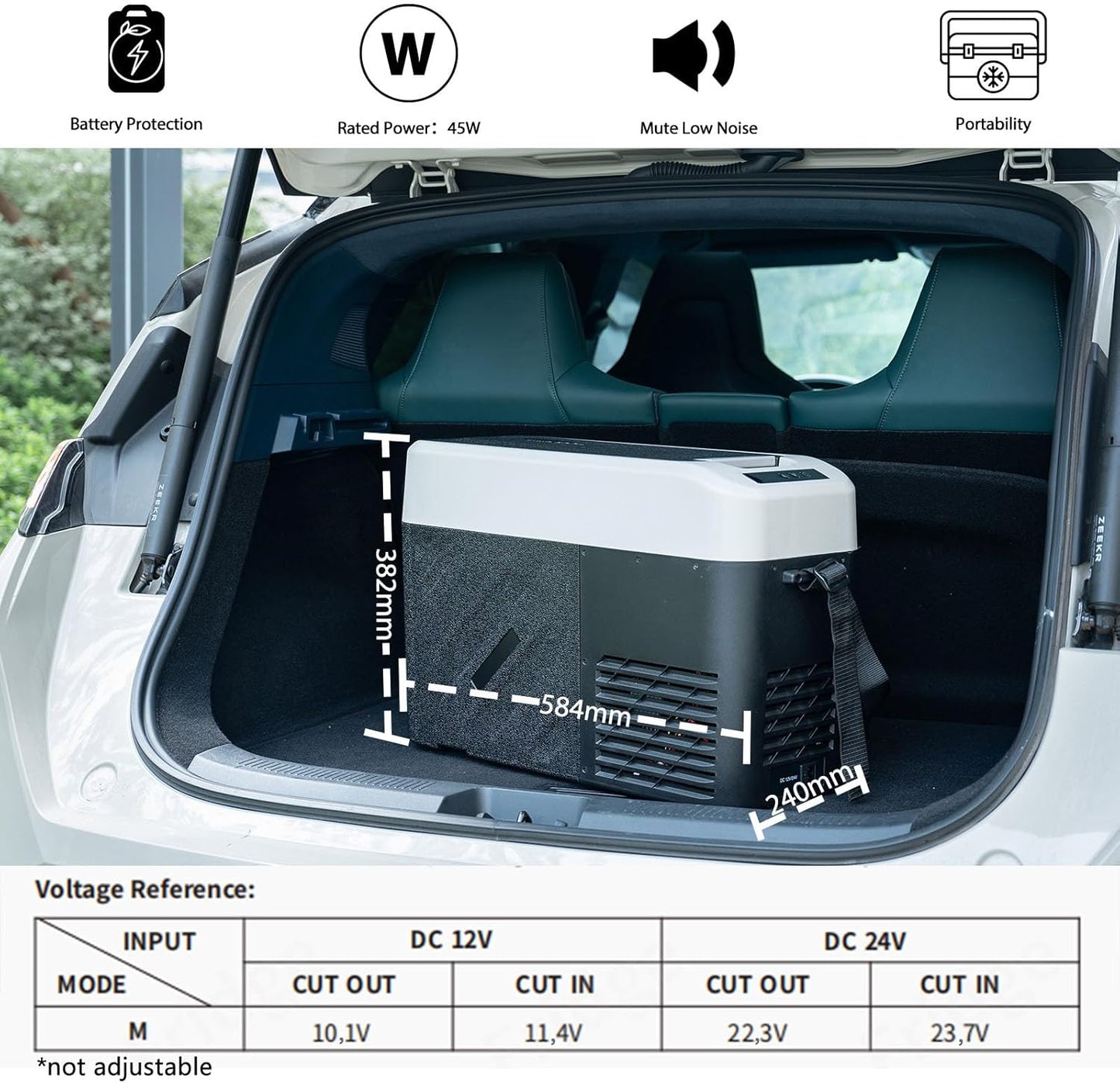 Alpicool KCF15 Koelbox, 15 liter, draagbaar, voor auto, vrachtwagen, compacte campingkoelkast, 12/24 V DC koelbox voor reizen, levensmiddelen en dranken, licht design