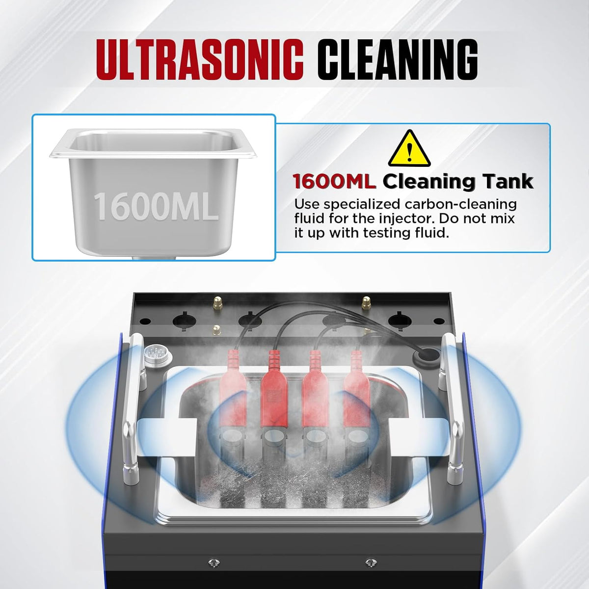 Ultrasone Brandstofinjector Cleaner en Tester – Injector Reinigingsset – Injector Tester – Brandstofinjector Reinigingsmachine – Injector Ultrasoon Reiniger – 4-Cilinder Capaciteit – Geavanceerde Ultrasone Reiniging en Meerdere Testfuncties