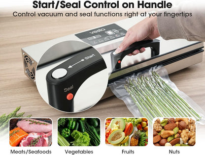Vesta Precision Vac'n Seal Pro II Vacuümsealer - Slim afdichtingsontwerp, bediening op volle snelheid, moeiteloze zware werklast, gepatenteerde snijdooszakken, ontworpen en onderhouden in de VS