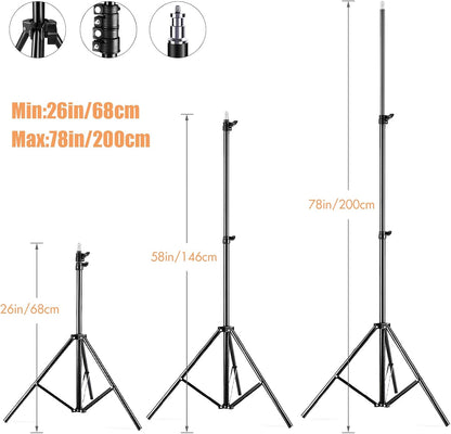 Softbox-verlichtingsset 3-delig – Fotostudio Kit – Fotolichtset – Studiolicht – Continu Licht – 85 W Dimbare Tweekleurige LED-lampen 2800K-5700K – 50 x 70 cm Softboxen met Afstandsbediening en Verstelbare Statieven