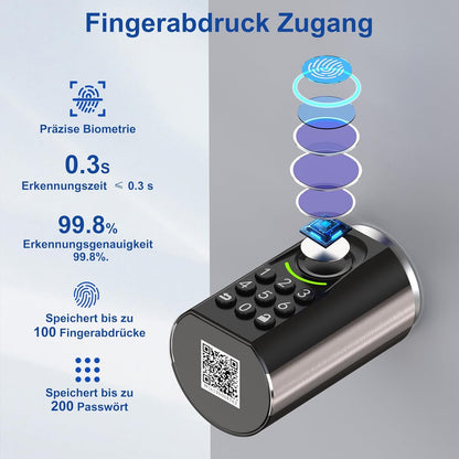 WELOCK T71 Deurslot, vingerafdruk, elektronisch deurslot, code, met RFID-kaart, app, wifi, vingerafdrukslot, huisdeur, IP65, slim deurslot, sluitcilinder voor deuren van 50-100 mm, Smart Lock