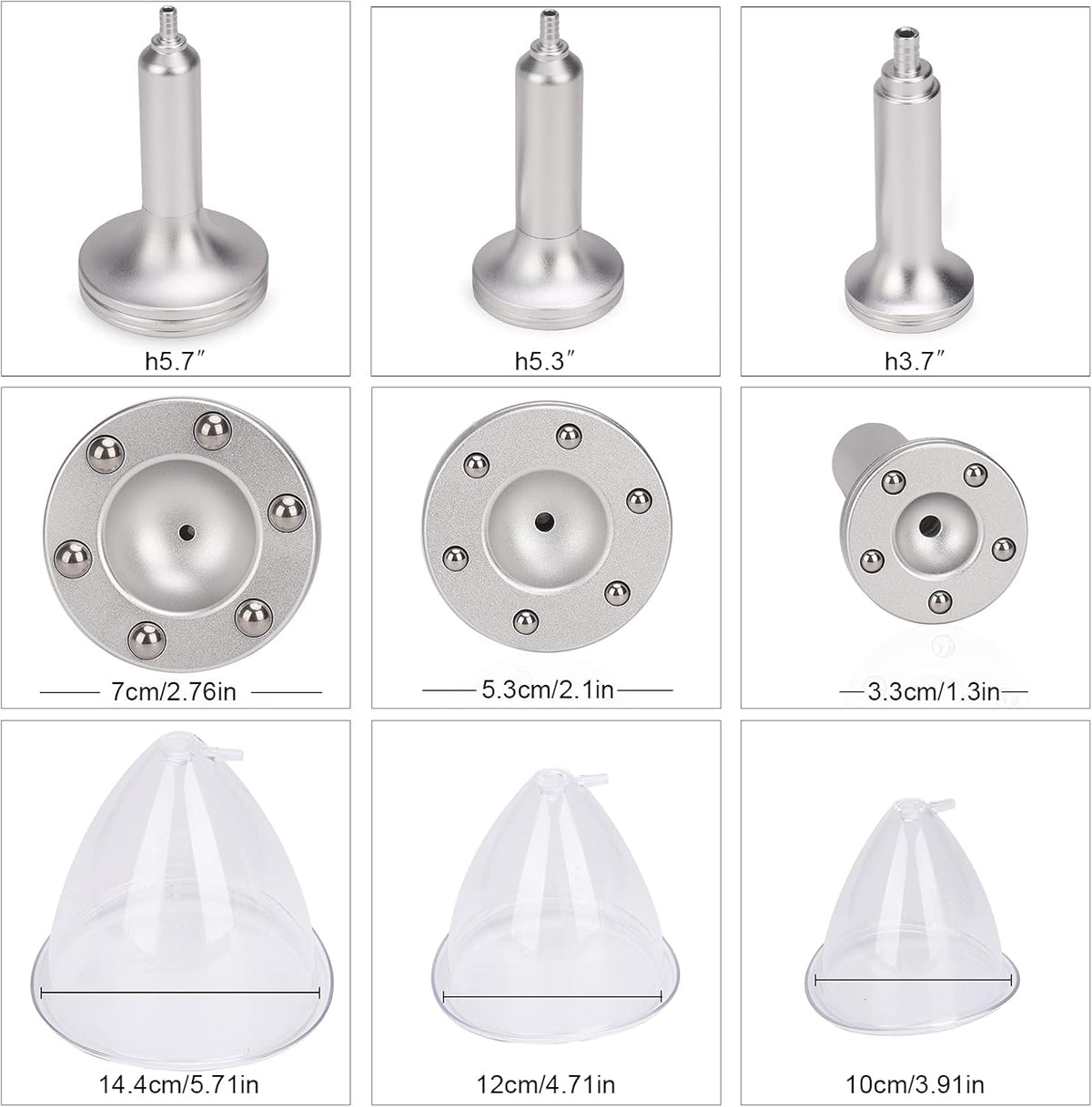 Meifuly Vacuüm cupping therapiesets met 30 kopjes en 3 pompen, verstelbare zuig- en 6 modi vacuümtherapiemachines