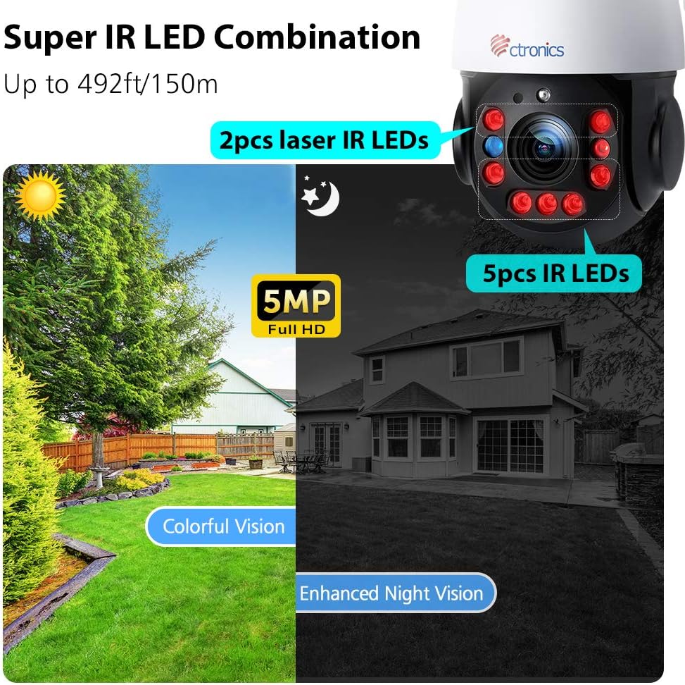 PTZ Beveiligingscamera Buiten – Wifi Camera – IP Camera – CCTV Camera – Bewakingscamera – 5MP Sony CMOS Sensor – 30x Optische Zoom & Nachtzicht 150m