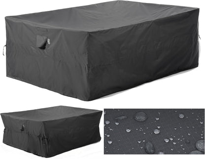 F&J Outdoors Tuinmeubelhoezen 406 x 234 x 89 cm extra grote tuinmeubelhoezen waterdichte zware UV-bestendige scheurbestendige winddichte sectionele bankhoes, tuinmeubelhoes