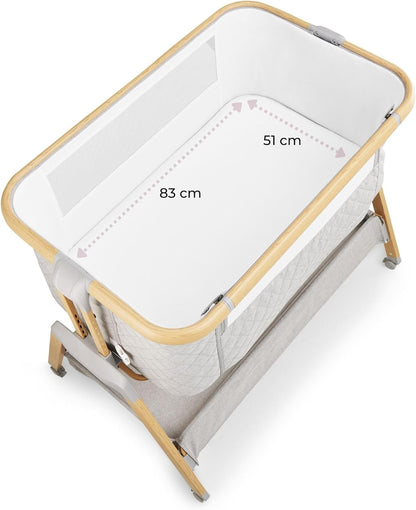 Moby-System, Dreemy 3-in-1 opklapbed, voor kinderen tot 9 kg, 7-traps hoogteverstelling, 4 transportwielen, afneembare zijwand, plank onder het bed