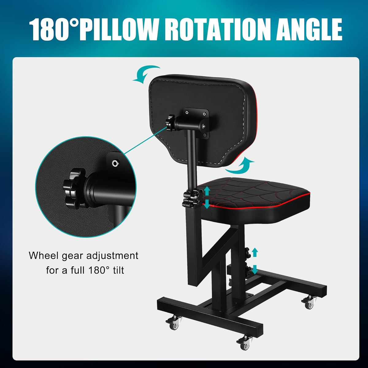 Poarmeey Premium multifunctionele stoel met armleuning voor tattoo-artiesten, verstelbare tattoo-armsteun, standaard, tattoo-stoel met wielen