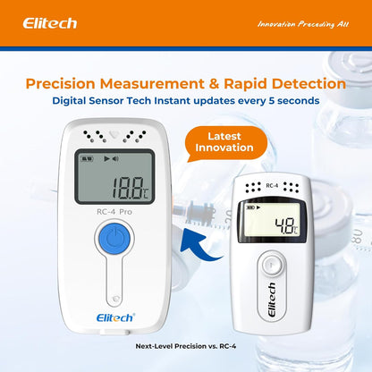Elitech Data logger Temperatuur Data Recorder, Met Externe Temperatuursensor RC-4 10PCS