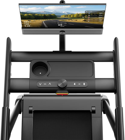 YESOUL T3 Plus Treadmill – 10% Automatic Slope, 21.5 Inch Full HD Touch Display, Swivel Screen, 6W Speaker, Brushless Motor, Foldable, Quiet, App Compatible - QUORE