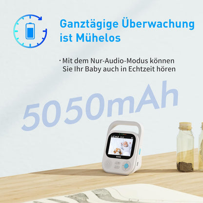 Babyfoon – Baby Monitor – Baby Camera – Kinderkamer Camera – Video Baby Monitor – 2K Beeldkwaliteit – 5050mAh Batterijduur