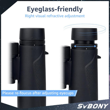 Svbony SV202 ED verrekijker voor Adaults 8x42, High Power Bak4 FMC Compacte Verrekijker, Lichtgewicht voor Vogels kijken, Doelen