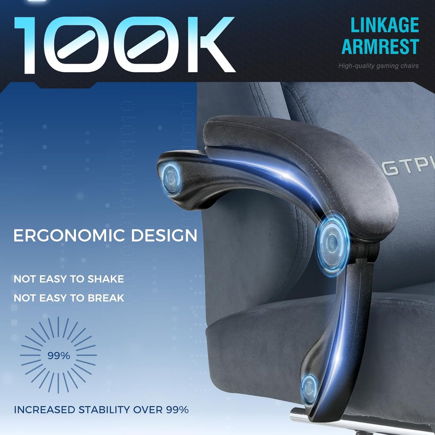 GTPLAYER Gaming Chair Fabric with Pocket Spring Cushion, Large and High Gamings Chairs 350lbs High Back Computer Chair with Footrest for Adults Lumbar Support Swivel Game Chair for Office